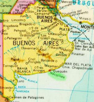 Ubicaci�n de Necochea